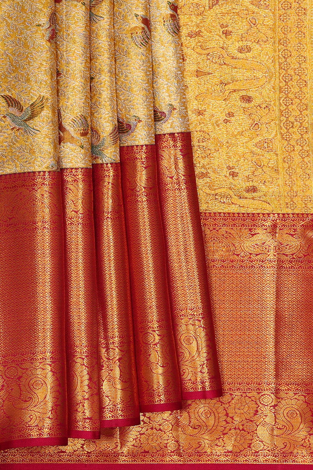 Image of Kanchipattu Gold Tissue Brocade Saree